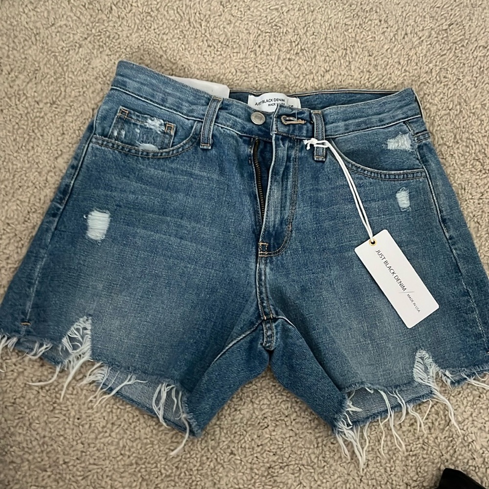 Never worn blue distressed jean shirts!!